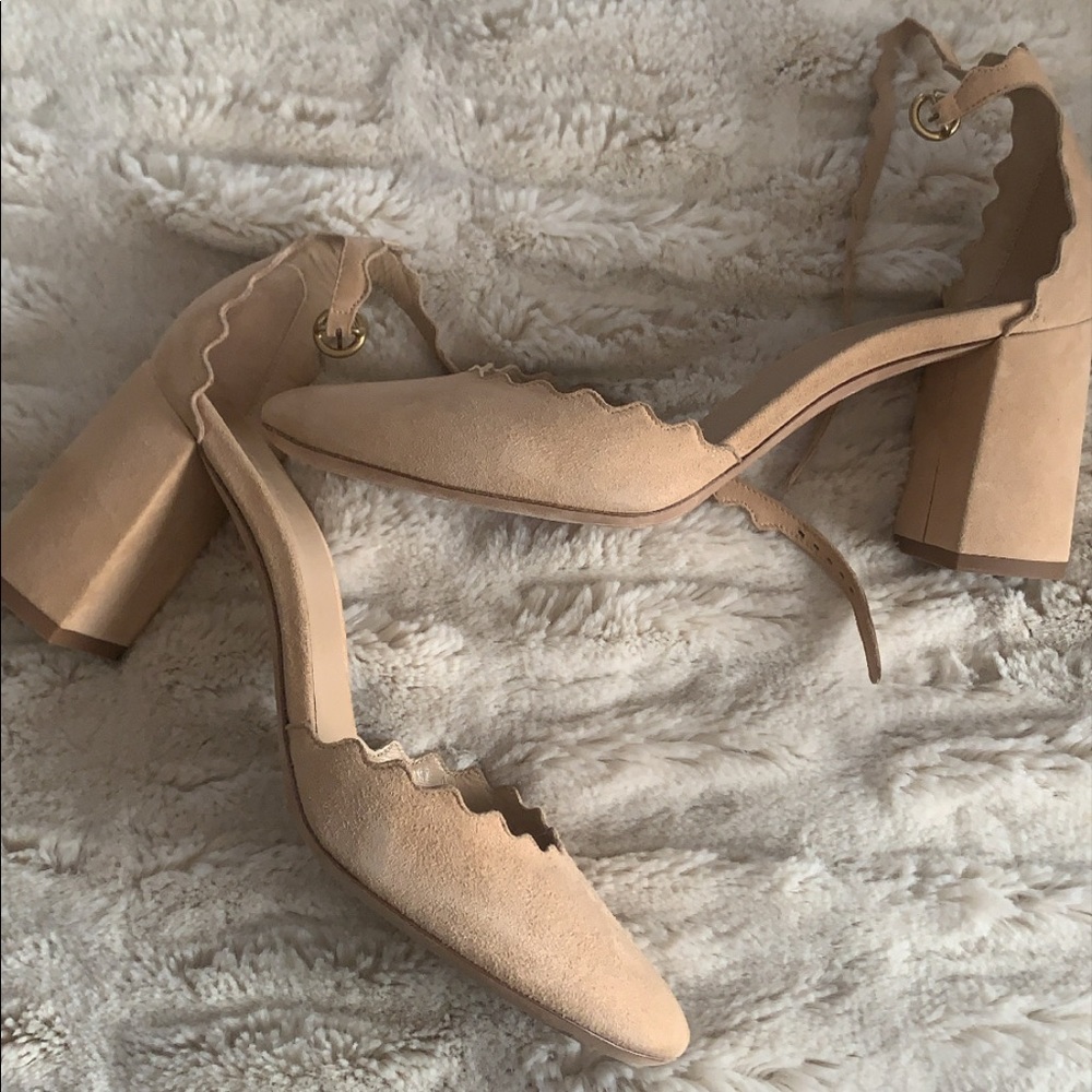 Chloe Lauren Scalloped d’Orsay Pumps